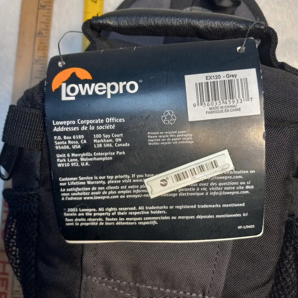 NWT Lowepro EX 120 Camera Lens Bag DSLR Side Pockets Black With Shoulder Strap